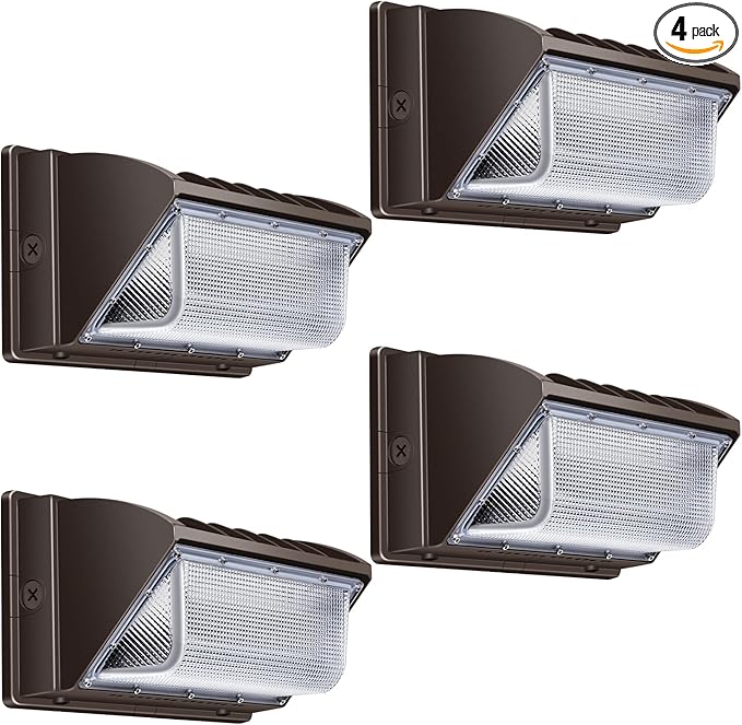 Juyace 150W LED Wall Light Outdoor Flood Lighting 4 Pack 5000K 100-277V IP65 Waterproof for Barn Backyard Warehouse Garage Yard