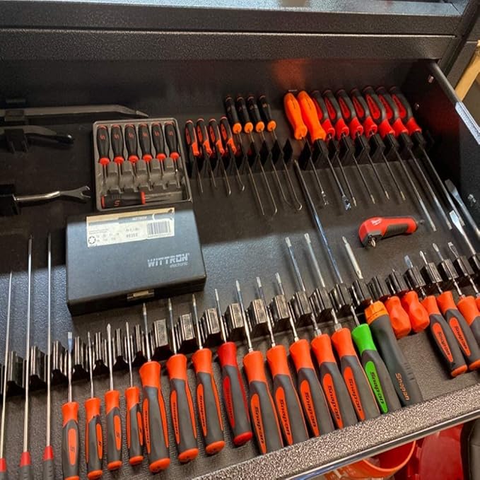 ToolBox Widget - Modular Screwdriver Organizers for Tool Box | Magnetic Screwdriver Holder | Tool Storage Organizer for Professional & DIY Mechanics | Organize Tools for Fast Accountability | 4 Pack