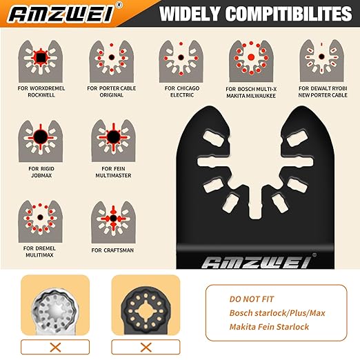 100Pcs Oscillating Tool Blades, Professional Universal Oscillating Saw Blades Wood Metal Cutting, Multitool Blades Compatible with Dewalt, Milwaukee, Dremel, Ryobi, Bosch