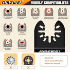 100Pcs Oscillating Tool Blades, Professional Universal Oscillating Saw Blades Wood Metal Cutting, Multitool Blades Compatible with Dewalt, Milwaukee, Dremel, Ryobi, Bosch