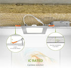 ASD 6 Pack LED Square Recessed Lighting 4 Inch, 5 CCT 2700K-5000K, 12W 50W Eqv, Ultra Thin Dimmable Ceiling Lights with J Box, Canless Wafer Downlight, Slim Panel Light, UL Energy Star, Brushed Nickel