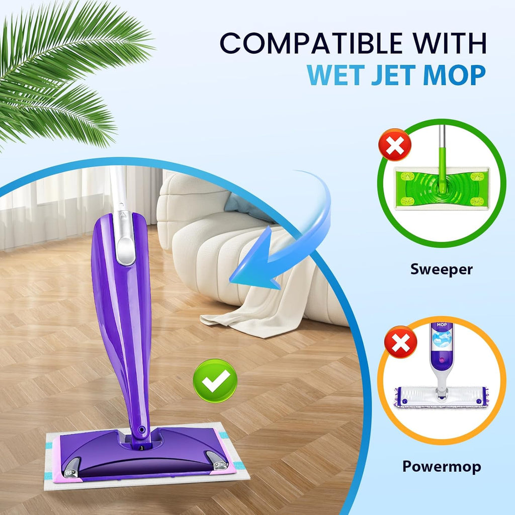 36-Pack Disposable Mop Pad Refills for Swiffer Wet Jet Spray Mop - Wet Jet Pads for All Floor Types - 5 Layers Thickened Durable and Super Absorbent