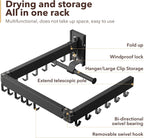 Wall Mounted Clothes Hanger,Clothes Drying Rack,Laundry Drying Rack,Drying Rack Clothing,Laundry Hanger Rack,Retractable Dryer Racks,Collapsible, Aluminum,can be Fold Upward & Left & Right