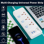 Universal Power Strip with USB C, 3 Outlets 3 USB and 1 USB C Ports, 6.5ft Power Cord, 2500W Circuit Breaker