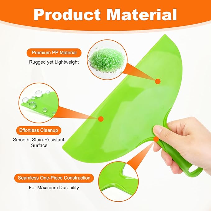 Putty Scraper 10" 3-Pack, Flexible Plastic Knife for Taping Drywall & Wall Repair, Value Pack Spreader for Spackling & Compound, Reusable & Easy Clean, Green