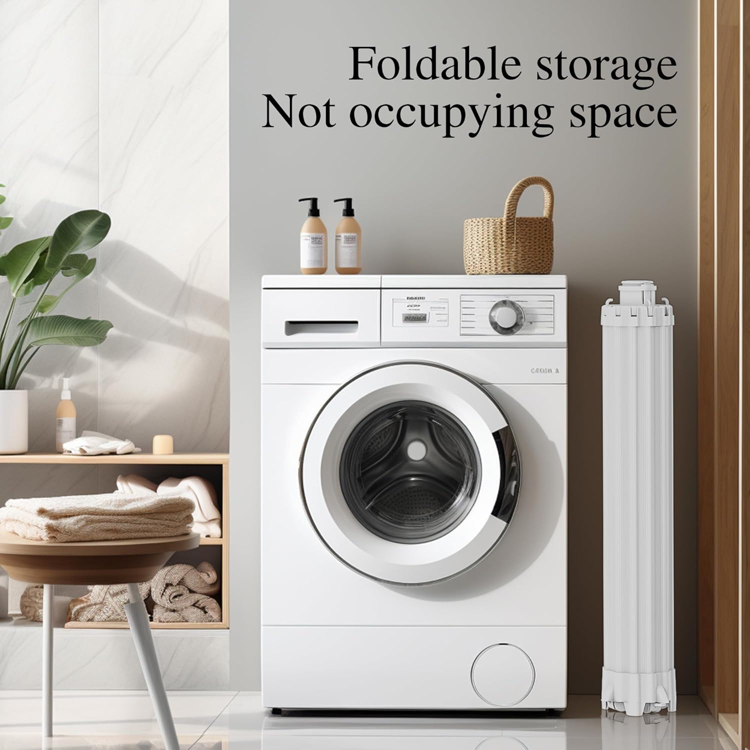 JOOM 4 Legs Double Layer Clothes Drying Rack, Garment Rack Portable and Foldable Space Saving Laundry Drying Rack - Drying Rack Clothing Floor Folding Balcony Bedroom Household Aluminum