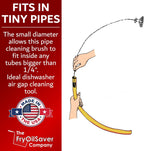 48" Air-Gap Drain Pipe Cleaning Brush, Flexible Dishwasher Cleaning Brush in Home & Commercial Kitchen Pipes, Garbage Disposal, Sink, Unclogger Long Sink Snake Drain Pipe Tool by FryOilSaver Co B291C