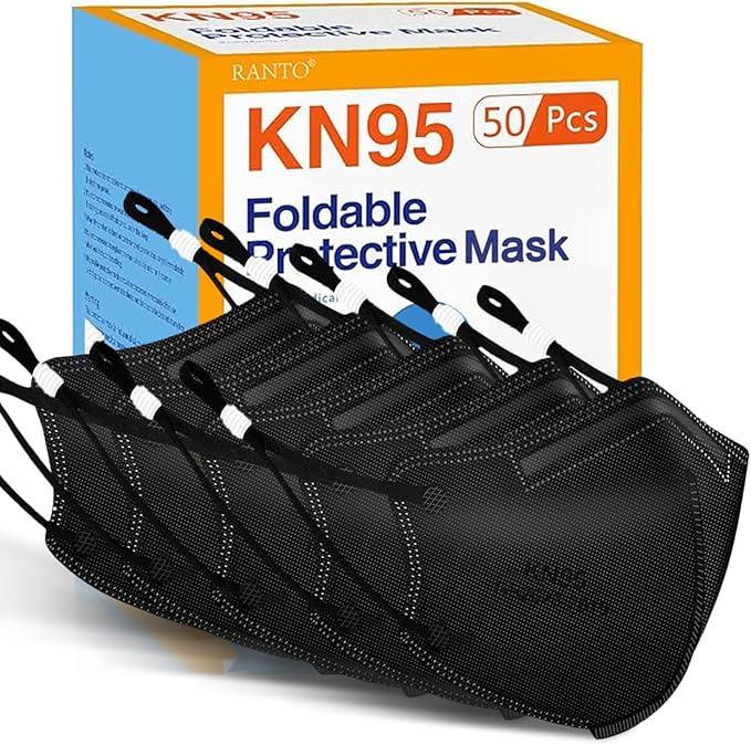 RANTO Kids Masks, 50pcs 5 Ply Mask for Children with Adjustable Earloop, Multicolor Print Mask with Soft Sponge Nose Bridge