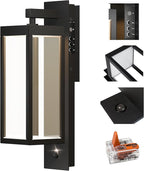 Dusk to Dawn Outdoor Wall Light with Built-in LED, 3 Adjustable Modes, All Aluminum Waterproof IP65 - Exterior Light Fixture for Porch, Garage, Front Door, House