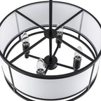 15.7 Inch Drum Dining Room Light Fixture Over Table, Modern Fabric Chandeliers Pendant Light for Dining Room,for Kitchen,Entryway,Living Room