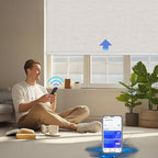 Motorized Blinds with Remote Cordless Automatic Motorized Shades Custom Blinds for Windows Smart Curtains Compatible with Alexa Google Home(Blackout Linen Sandy Beach,W69 x H72in)