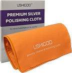 2PCS Polishing Cleaning Cloth for Gold, Silver, and Platinum Jewelry, Eco Friendly Large Cleaner Cloth 6.3 x 9.8 in. Keeps Jewelry Clean and Shiny (Orange)