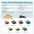 NuIth Manual Reset Mini Fuse Circuit Breakers 5A-30A, E39 Low Profile ATO/ATC Circuit Breaker Blade Fuse 12V-32V DC Re-settable Standard Blade Fuses for Car Truck RV Marine (7PCS 5A-30A)