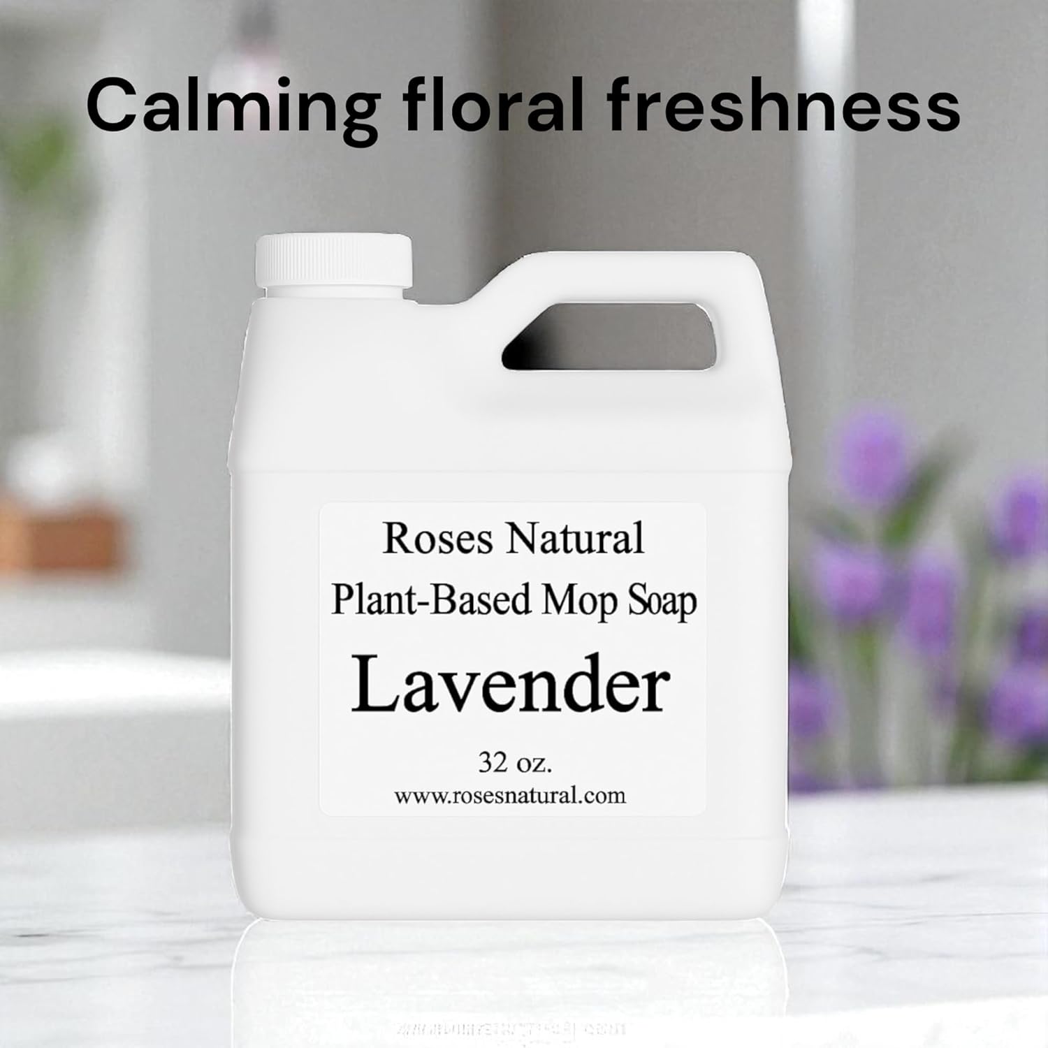 Plant-Based Floor Cleaner Mop Soap – 32 oz | Streak-Free, Highly Scented, Concentrated Mop Solution for Tile, Vinyl, Hardwood & Sealed Floors | Non-Toxic, Eco-Friendly (Lavender)