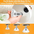 PAR20 Flood 50W 120V Bulbs, 6 Pack 50 Watt PAR20 Halogen Bulbs 2250 Lumens, Dmimable PAR20 Eco Halogen Light Bulbs 50W 120V E26 Warm White 2800K Reflector for Track Lighting & Range Hood