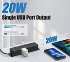 40W Fast Charging Under Desk Power Strip,12 Outlet Mountable Power Strip with 4 USB,1200J Surge Protection,10FT Flat Extension Cord Black