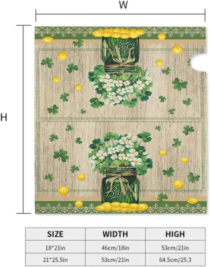 Kawani St Patrick's Day Mailbox Cover - Magnetic Lucky Clover Green Shamrock Post Box Cover Wraps - Standard Size 25.5 x 21 Inch