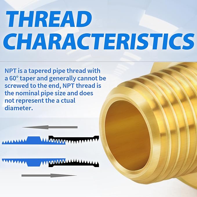 ChillWaves Brass Pipe Fitting, Reducer Adapter 1/2" NPT Female x 1/4" NPT Male Thread Adapter(3-PACK)