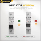DC Circuit Breaker 25 Amp Solar Panel Disconnect Switch 12V-500V 1 Pole Miniature Solar Circuit Breaker for Outdoor PV Homes Battery, AC 110V DIN Rail MCB