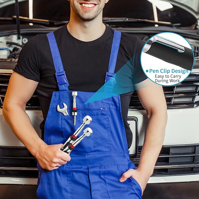 4 Pieces 20LBs Telescoping Magnetic Pickup Tool, with Pen Clip Design, Magnet Stick Rod Extendable 7" to 30.5" for Men, Birthday, Father's Day, Christmas Gift