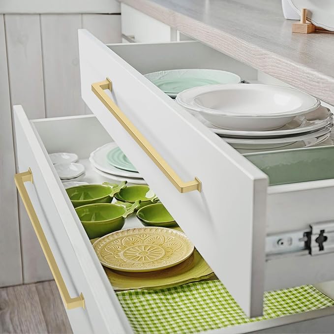 FILTA 12.6 Inch(320mm) Hole Centers Gold Cabinet Handles(Set of 6),Gold Cabinet Pulls Zinc Alloy Kitchen Cabinet Pulls Cabinet Hardware for Cabinets Cupboard Drawer