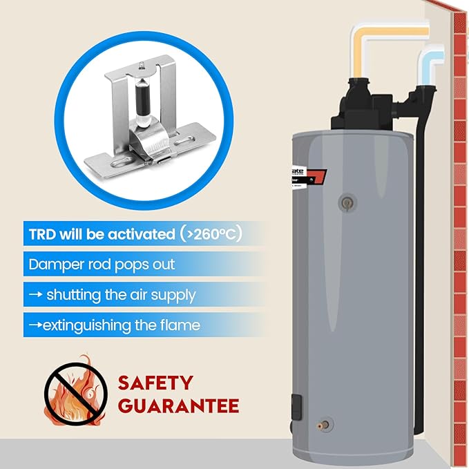 Combustion Shutoff Device Assembly Replacement Kit for Water Heater FVIR, Compatible with Rheem, Ruud, Richmond, GE and Almost Any Gas Tank Water Heater