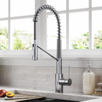 KRAUS Oletto Commercial Style Single Handle Pull Down Kitchen Faucet with QuickDock Top Mount Installation Assembly in Chrome, KPF-2631CH