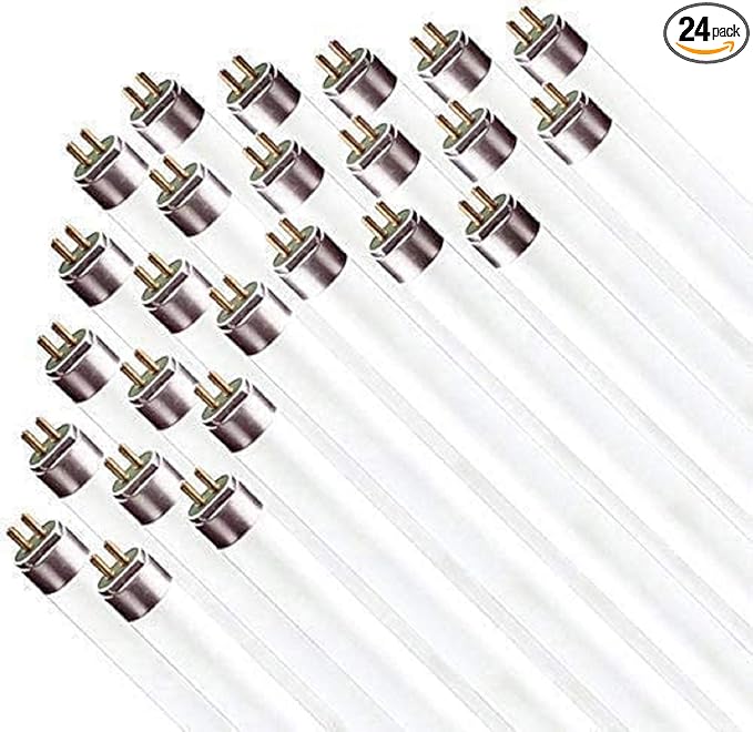 Circle F17T8/850 17W 24 Inch T8 Fluorescent Tube Light Bulb, 5000K Super White, Medium Bi-Pin (G13) Base, 17 Watt T8 Light Bulbs, Pack of 24