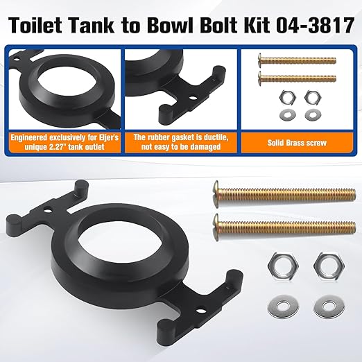 04-3817 Tank to Bowl Kit for Compatible with Eljer Toilet,Gasket Solid Brass Tank to Bowl Bolt Set