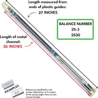 25-3 2530 Window Balance Spring Replacement, Block and Tackle Cartridge Channel Balance, CWH Premium Replacement Balances for Windows, Stamped Size 25-3 Overall Length 27"