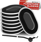 Upgrade Furniture Sliders, Furniture Sliders for Carpets, Oval Moving Pads with 8 PCS 5.8 * 4.3" Carpet Sliders+1 Lifter, Furniture Moving Sliders for Easy Move Bed Tables Cabinet, Protect Carpets