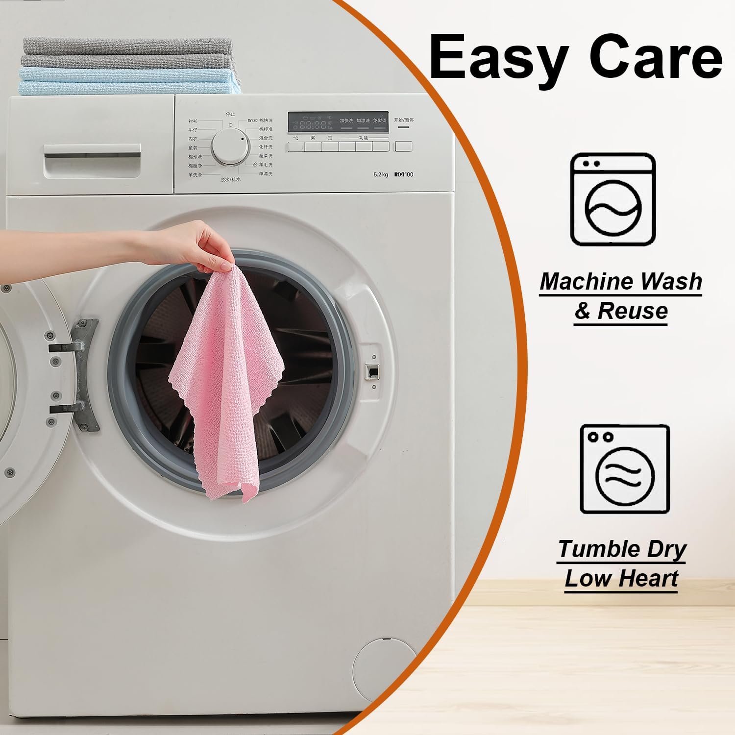 80 Pack Microfiber Cleaning Cloth Roll,Lint Free Rags & Tear Away Reusable Towels Washable Scratch,Ultra Absorbent Dish Rags(12" x 12") for Car Kitchen Home Garage-Pink