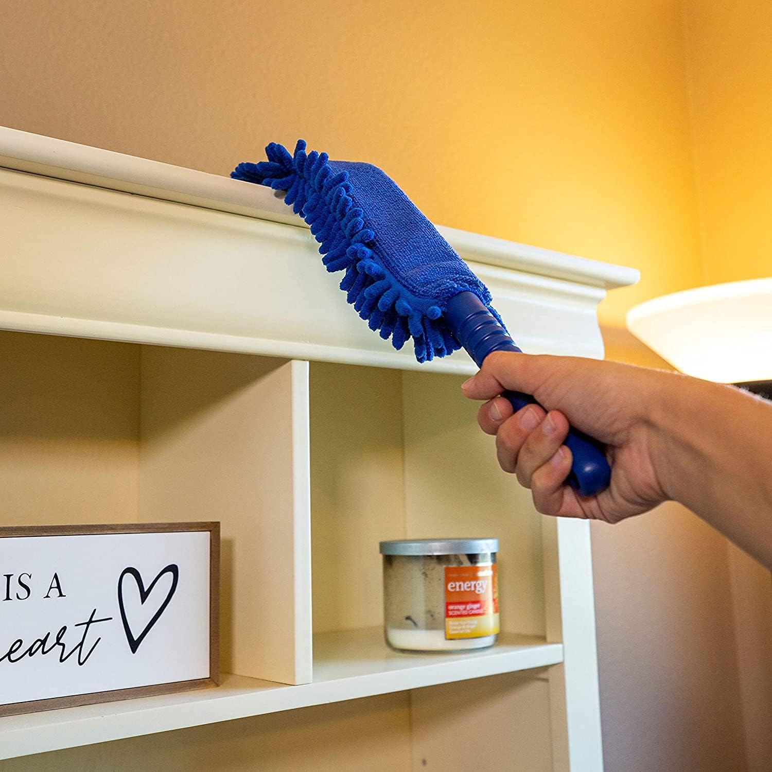 Spider Web Brush with Pole | Chenille Extension Duster, Aluminum Extension Rod | Extend 18-20 feet Cleaning High Ceilings, Cathedral Ceilings, Ceiling Fans