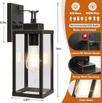 BesLowe 14” Upgraded Motion Sensor Outdoor Wall Lights, Dusk to Dawn Porch Lights Outdoor Wall Sconces, 3 Lighting Modes Exterior Lighting Fixtures with Hooks, Bronze Outside Lights for House, 2-Pack