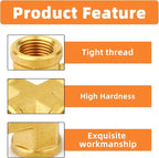 GASHER 5PCS Brass Pipe Fitting, Cross 4 Way Pipe Fitting, 3/8" x 3/8" x 3/8" x 3/8" NPT Female Pipe