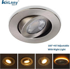 Brushed Nickel 4 Inch Recessed Lights with Night Light 6 Pack,Ajustable Recessed Lights,spot Lights Indoor with Junction Box,5CCT Selectable,9W 750LM,Dimmable