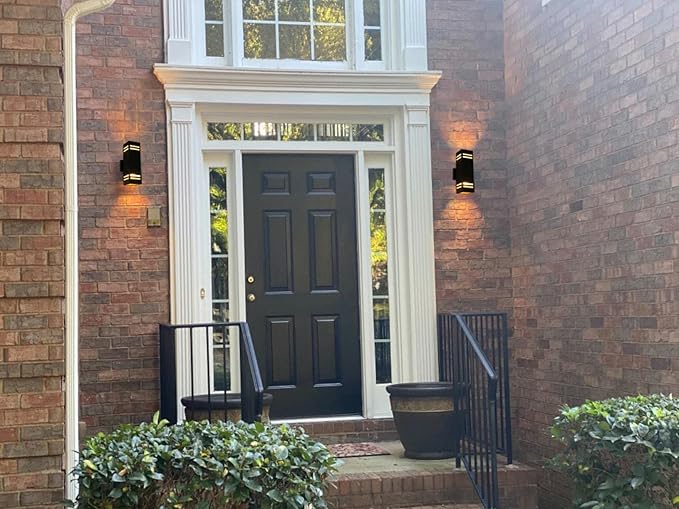 Up and Down Lights Outdoor Wall Light Fixtures, Aluminum Dusk to Dawn Outdoor Lighting Fixture, Modern Black Exterior Light Fixtures, Wall Mount Porch Light for House Front Door