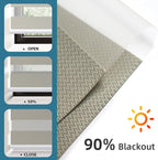 SmartWings Motorized Zebra Shades Work with HomeKit, Alexa, Google Home, 90% Blackout Light Filtering Day Night Sheer Blinds, Privacy Light Control, for Home/Office, Customized, Beige