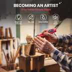 HARDELL Mini Cordless Rotary Tool, 5-Speed Rotary Tool Kit with 43 Accessories, Type-C Charging Power Rotary Tool for Engraving, Sanding, Polishing, Drilling, Grinding, Small DIY Crafts (Pink）