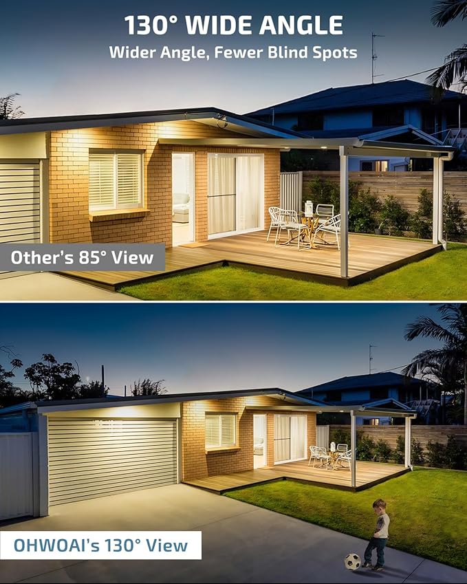 《Dual Antennas & 130°Wide Angle》Wireless Security Camera System Outdoor, Wireless Cameras for Home Security with Expandable 16CH 4K NVR, Surveillance Video Systems DVR Kits