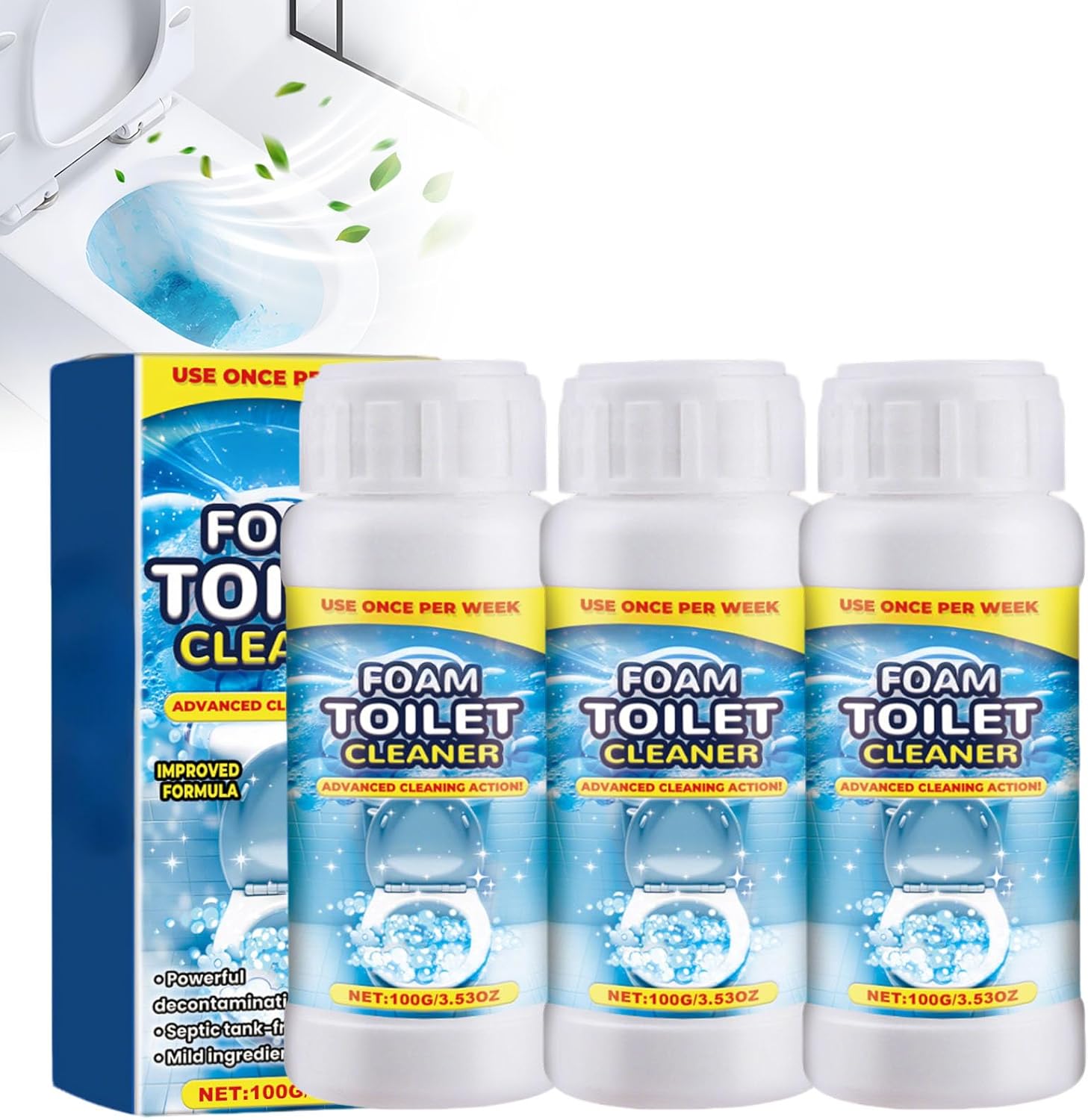 Foam Toilet Cleaner, 2026 Upgeade Powerful Toilet Bowl Cleaner, Advanced Bathroom Cleaner for Home, Powerful Instant Bowl Cleaners for Toilets Squatting Pans (3)