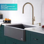 KRAUS Oletto High-Arc Single Handle Pull-Down Kitchen Faucet in Spot Free Antique Champagne Bronze, KPF-2821SFACB