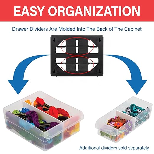 Akro-Mils 16-Drawer Plastic Drawer Storage Cabinet for Garage Organization, Beads, Makeup Organizer, Building Bricks Storage, Teacher Toolbox, 10-1/2" W x 6-1/2" D x 8-1/2" H, 10116 Black