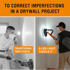 MAXXT Drywall Sander with Vacuum Dust Collection, 6 Variable Speed Foldable Telescopic Electric Wall Sander, Popcorn Ceiling Removal Tool, 1900RPM Power Sander Tool, LED Light, 18Pcs Sanding Discs