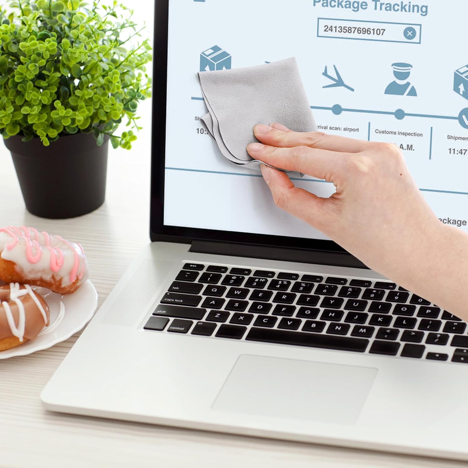 100 Pack Microfiber Glasses Cleaning Cloth, Ultra Soft Eyeglasses Wipe Suede, Washable Cleaner for Lens, Screens, Cameras, Phones, Electronics (7×6 Inch, Gray)