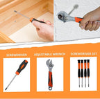 45 Piece Tool Kit Basic Home Repair Tool Set,General Household Tool Kit with Plastic Tool box,Perfect for Outdoor working,Office & College Dorm.Tools mainly include hand saw,wrench,hammer,Screwdriver