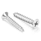 Bolt Dropper Stainless Steel Wood Screws - #12 x 1-1/4" Flat Head Phillips - 25 Pack - Silver Stainless Steel Self-Tapping Screws - Corrosion Resistant for Home Improvement - Indoor and Outdoor Use