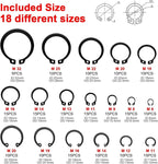 WISEUP Snap Ring Pliers Set With 225pcs Retaining Ring Set, 4PCS-7 inch Circlip Pliers Kit,Straight/Bent Jaw Pliers Tips C-Clip Pliers for Ring Remover with Storage Pouch