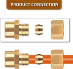 Brass compression tube pipe fitting connector Straight Coupling Adapter 3/8" Tube OD x 3/8" NPT Female Connector 6pcs (3/8od to 3/8npt)