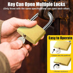 18 Pcs Solid Brass Keyed Padlock, Small Yellow Gym Lock, Strong Padlock with Same Key for Luggage Toolbox (40mm 1-9/16")
